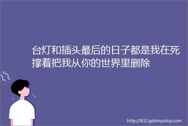 台灯和插头最后的日子都是我在死撑着把我从你的世界里删除